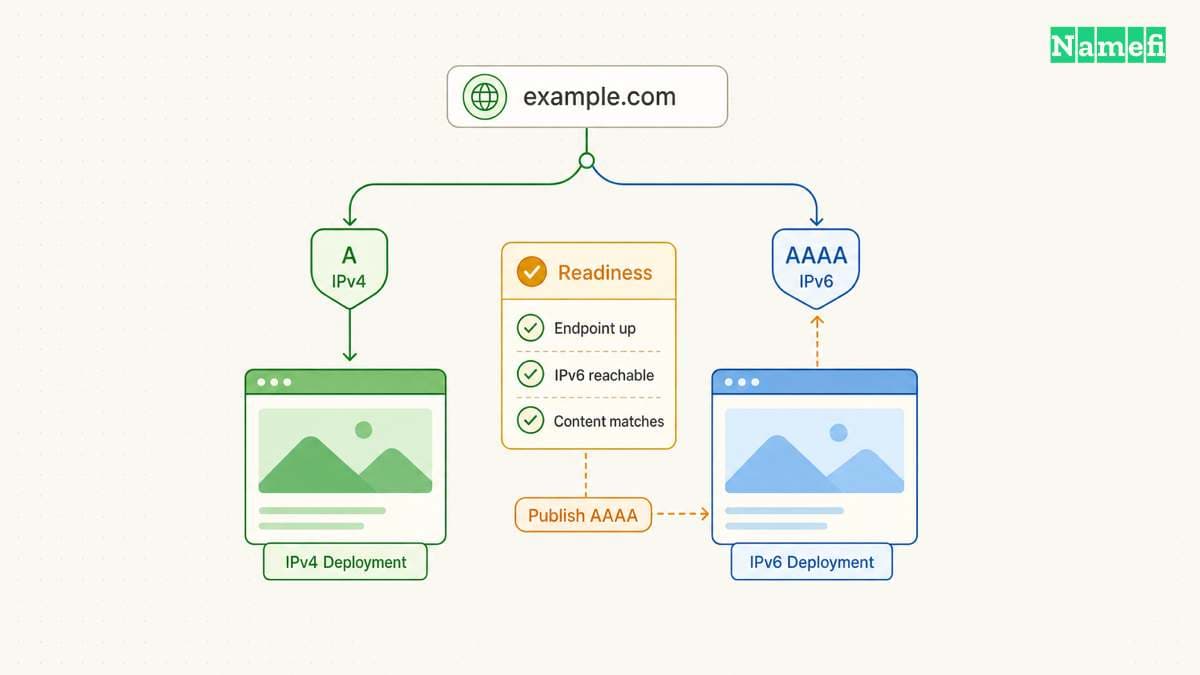 A working IPv6 endpoint determines whether you should add AAAA.