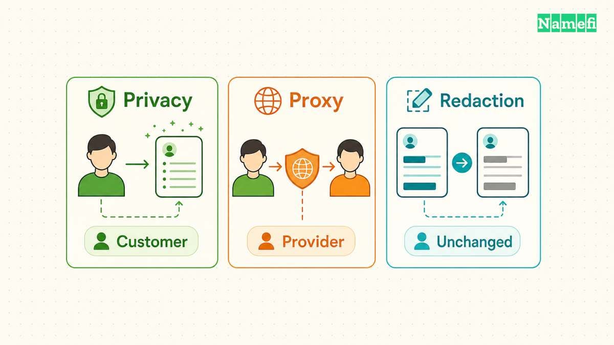Privacy and proxy services assign different registration roles.