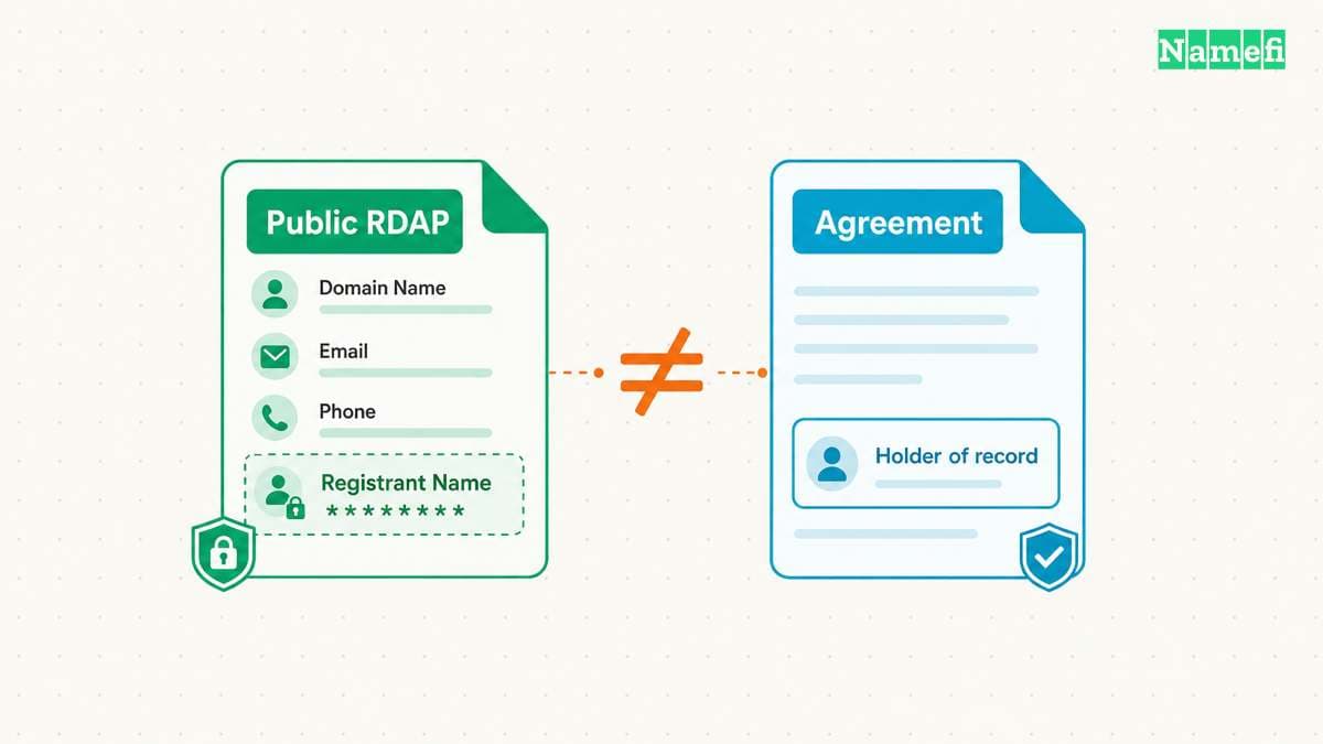 RDAP redaction changes what a public lookup reveals.
