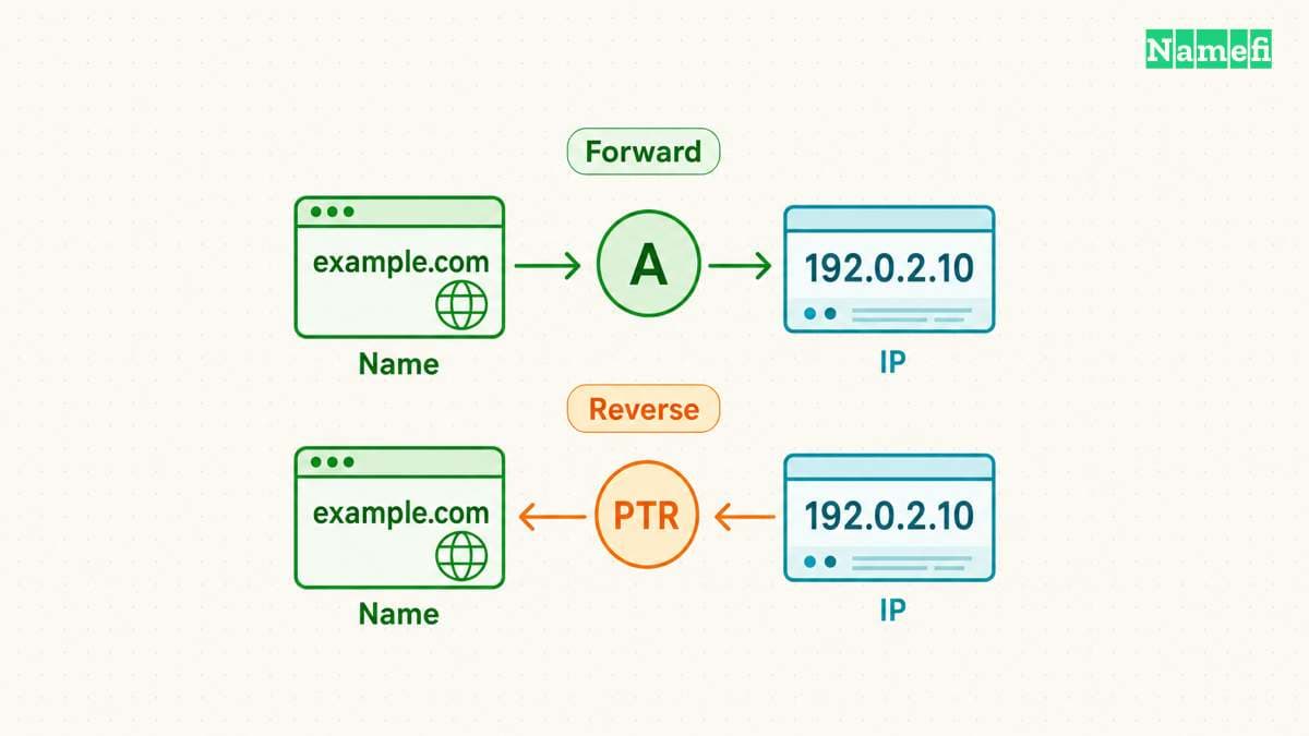 PTR records answer an address-to-name question.