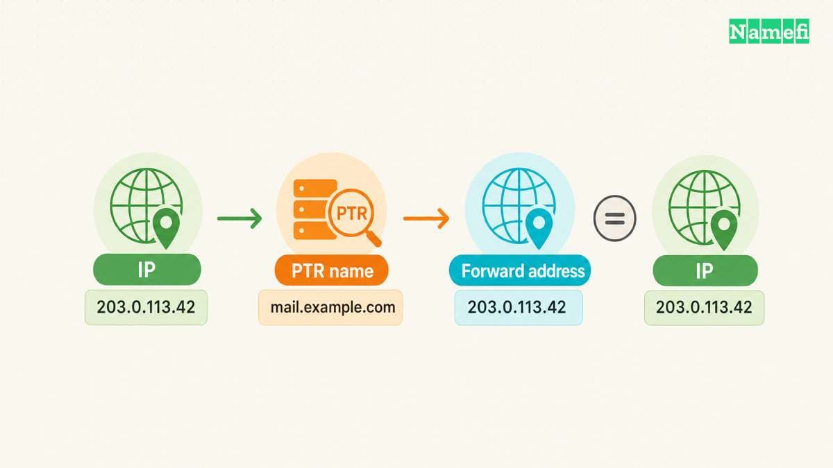 Forward confirmation checks consistency across two lookups.