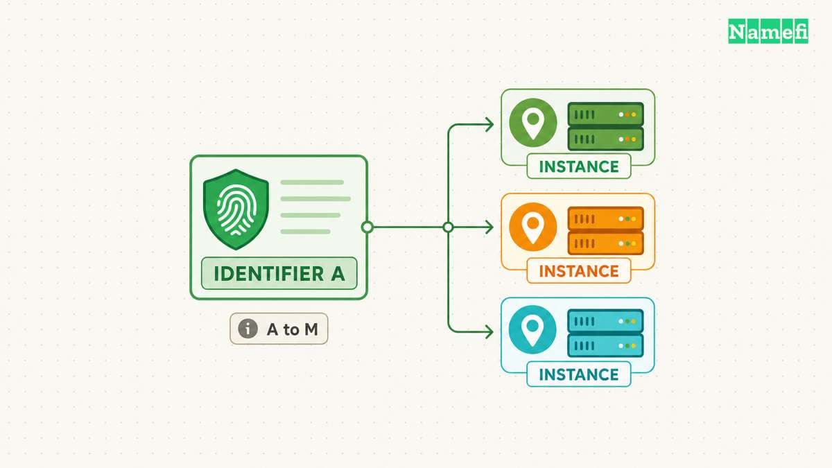 Thirteen identifiers represent a distributed service.