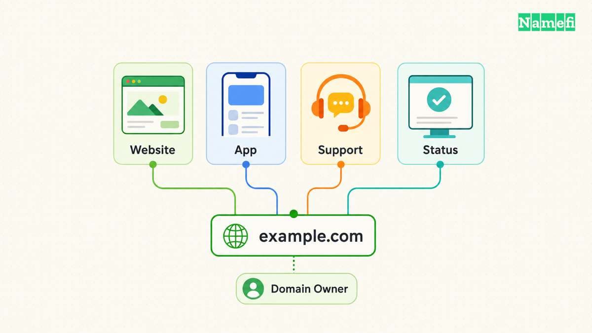 Separate services share a domain and keep operational owners.