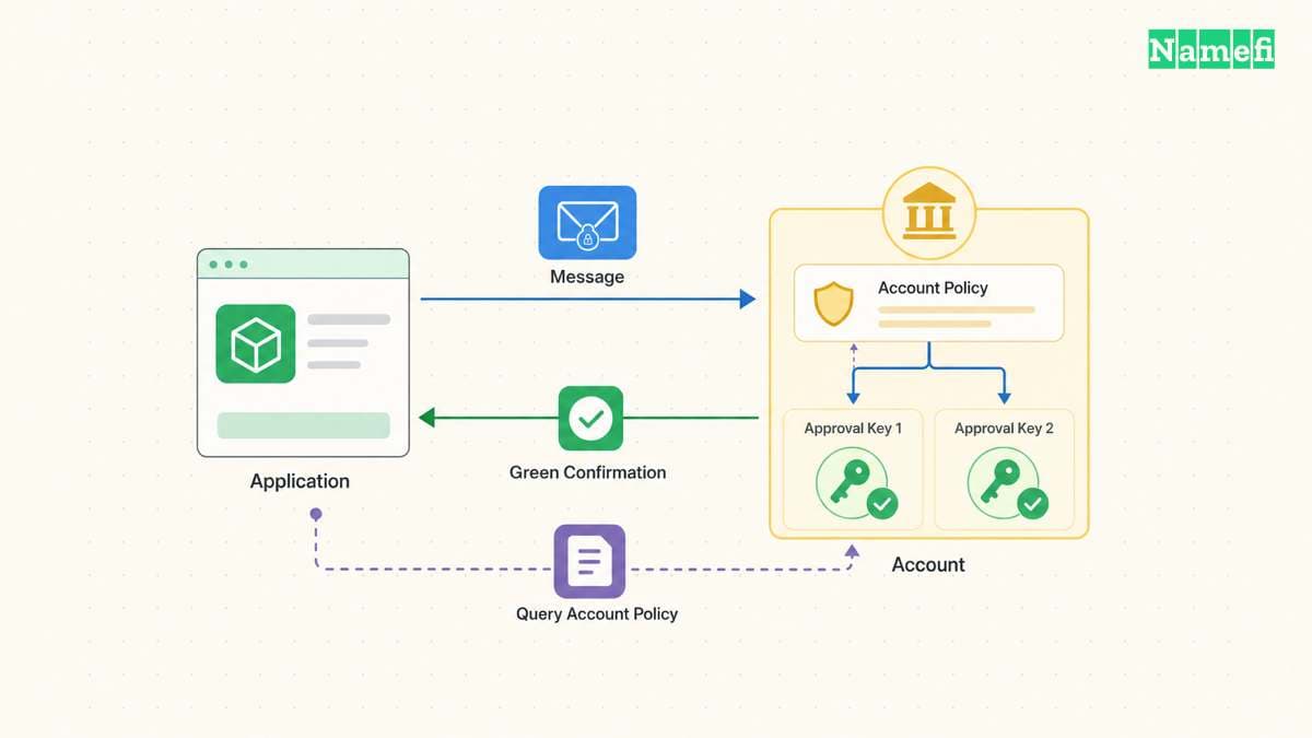 The diagram illustrates eRC-1271 lets applications ask contracts to validate signatures.