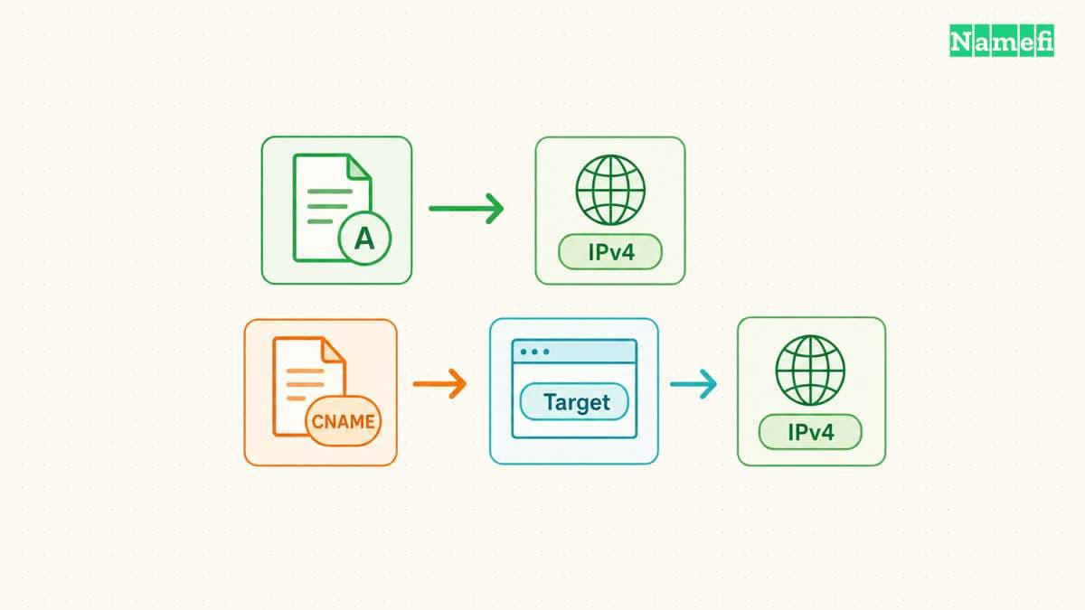 A records supply addresses while CNAME records supply target names.
