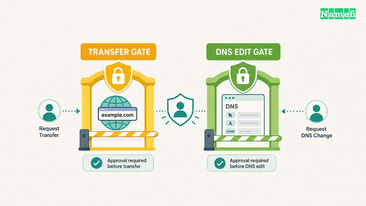Transfer restrictions and registry controls protect different operations.