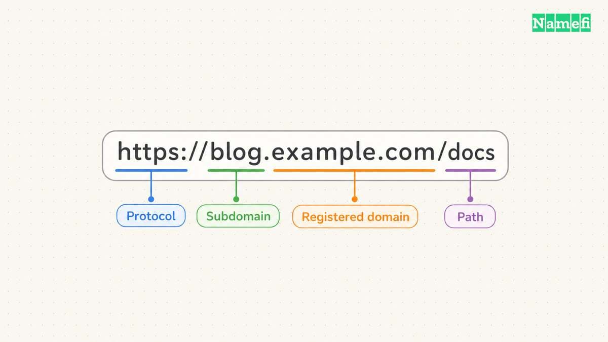 A URL example highlights the registered domain for a lookup.