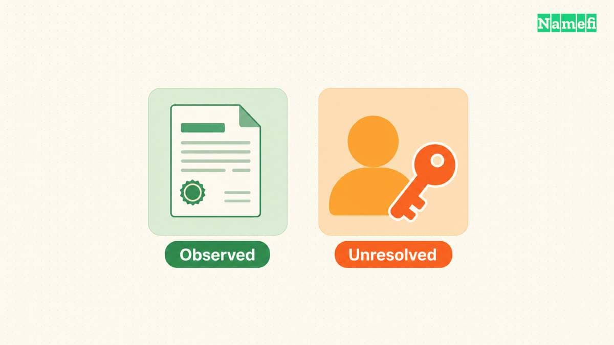 A lookup report separates observations from unresolved questions.