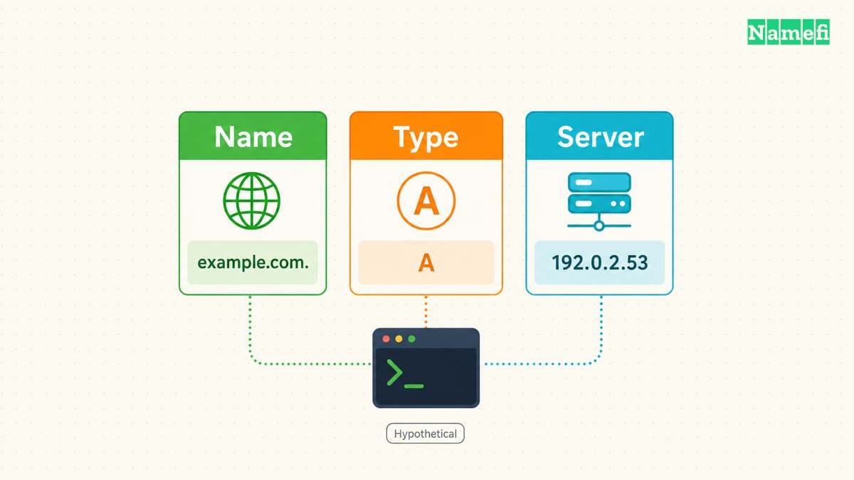 An explicit server and record type define the test.