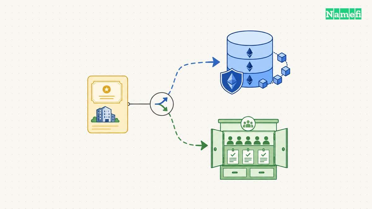 An asset holder chooses between Ethereum and an external committee for data availability