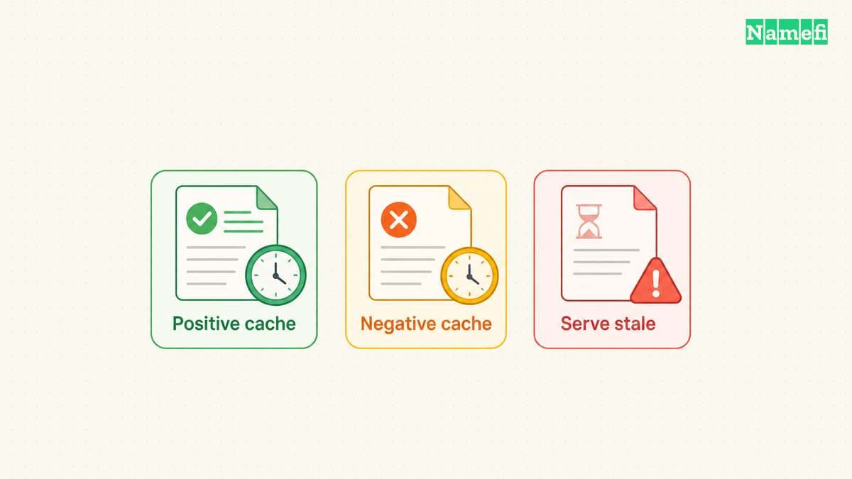 Negative answers and stale answers need separate explanations.