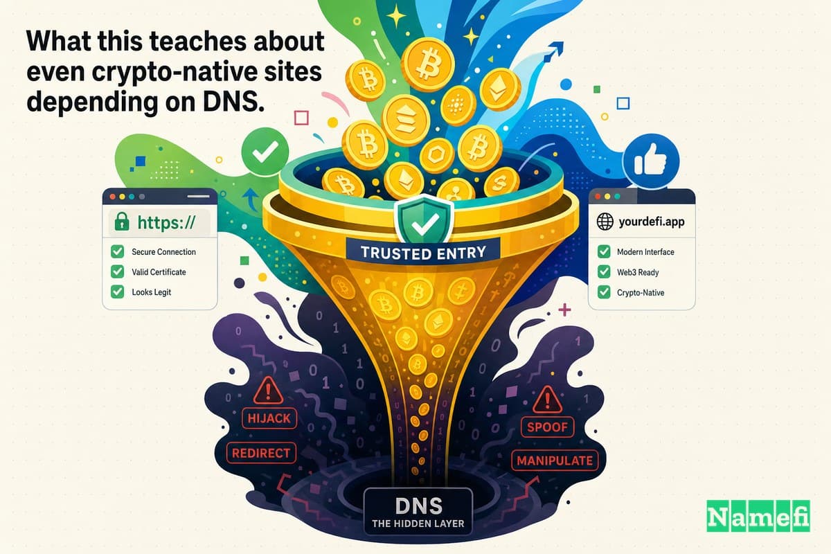Vivid colorful concept art of a glowing gold coin scam funnel, bright coins pouring into a wide trustworthy-looking mouth at the top and vanishing into darkness at the narrow bottom, set against an energetic abstract background