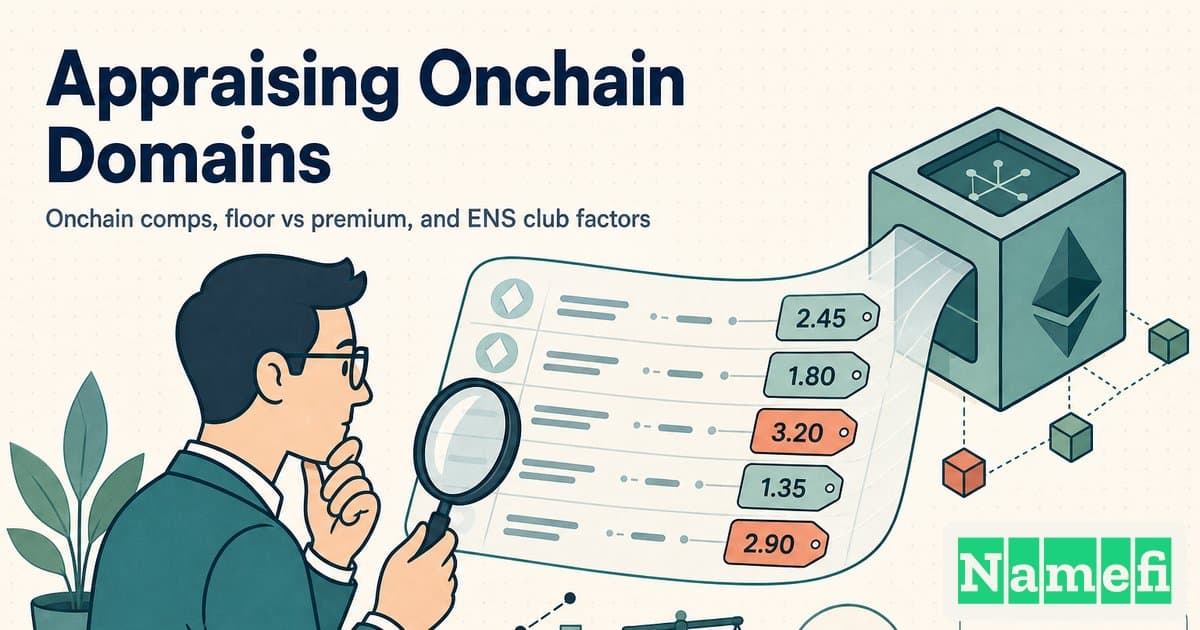 Appraising ENS and Tokenized Domains: Reading Onchain Comps