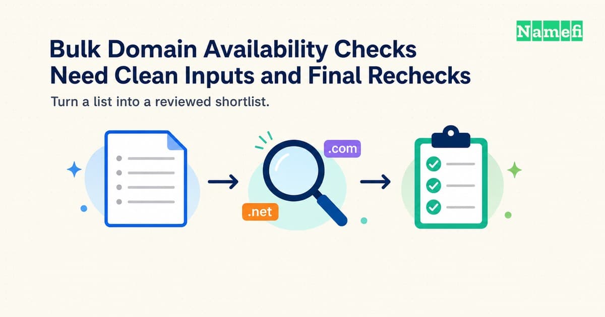 Bulk Domain Availability Checks Need Clean Inputs and Final Rechecks