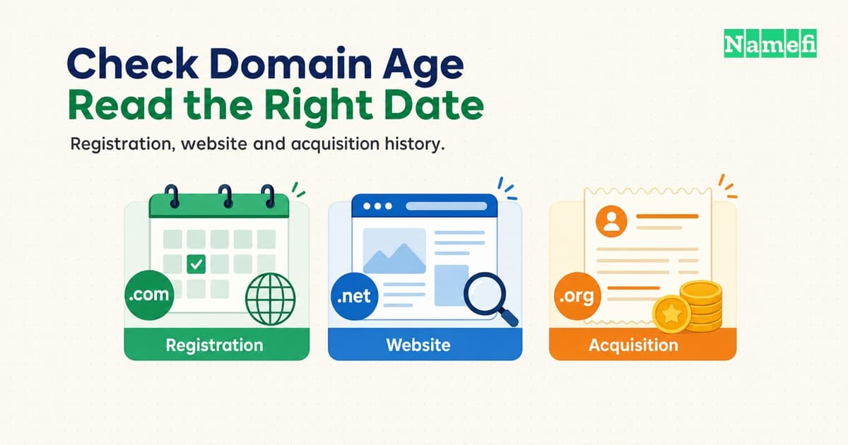 Domain Age Requires Separate Registration and Website Checks