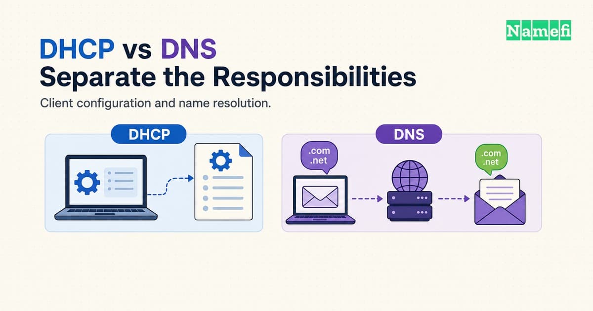DHCP configures network clients while DNS resolves names