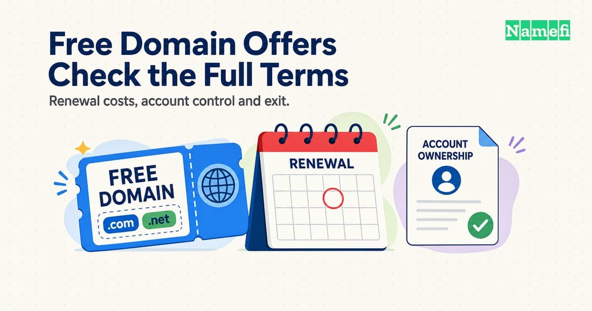 Free Domain Offers Differ in Renewal Costs and Account Control