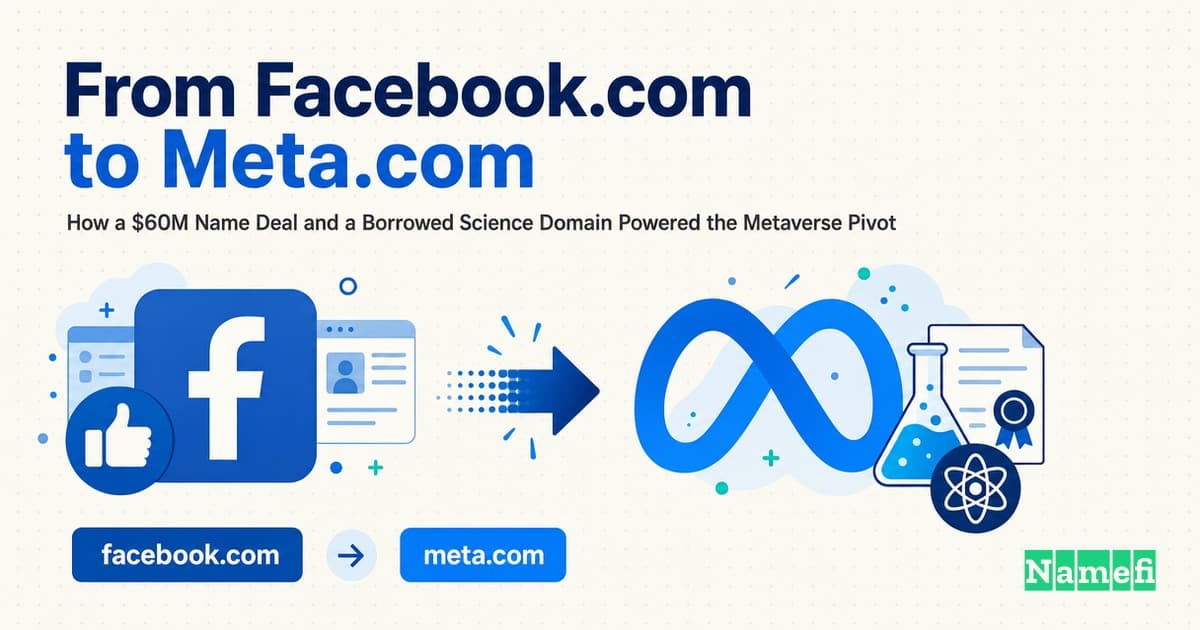 Facebook.com से Meta.com तक: कैसे एक $60 मिलियन के नाम-सौदे और एक उधार लिए गए विज्ञान डोमेन ने मेटावर्स पिवट को शक्ति दी