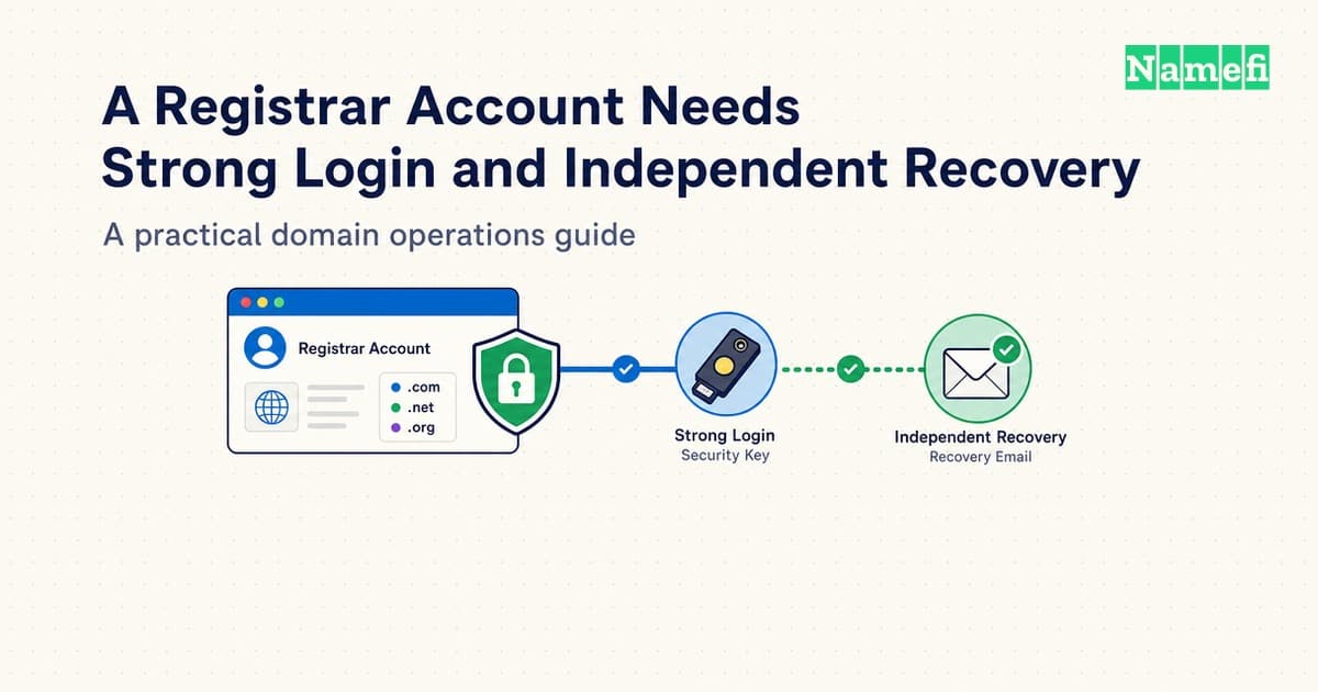 A Registrar Account Needs Strong Login and Independent Recovery