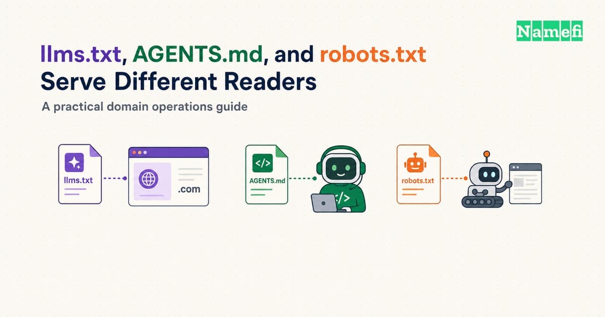 llms.txt, AGENTS.md, and robots.txt Serve Different Readers