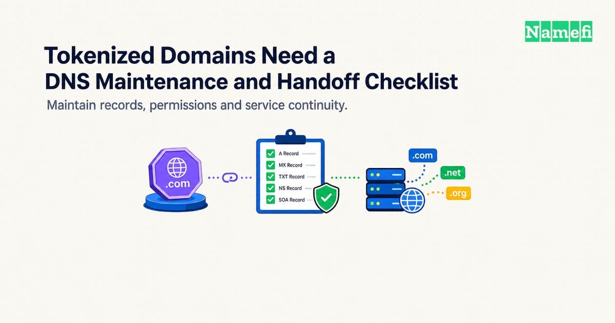 Tokenized Domains Need a DNS Maintenance and Handoff Checklist