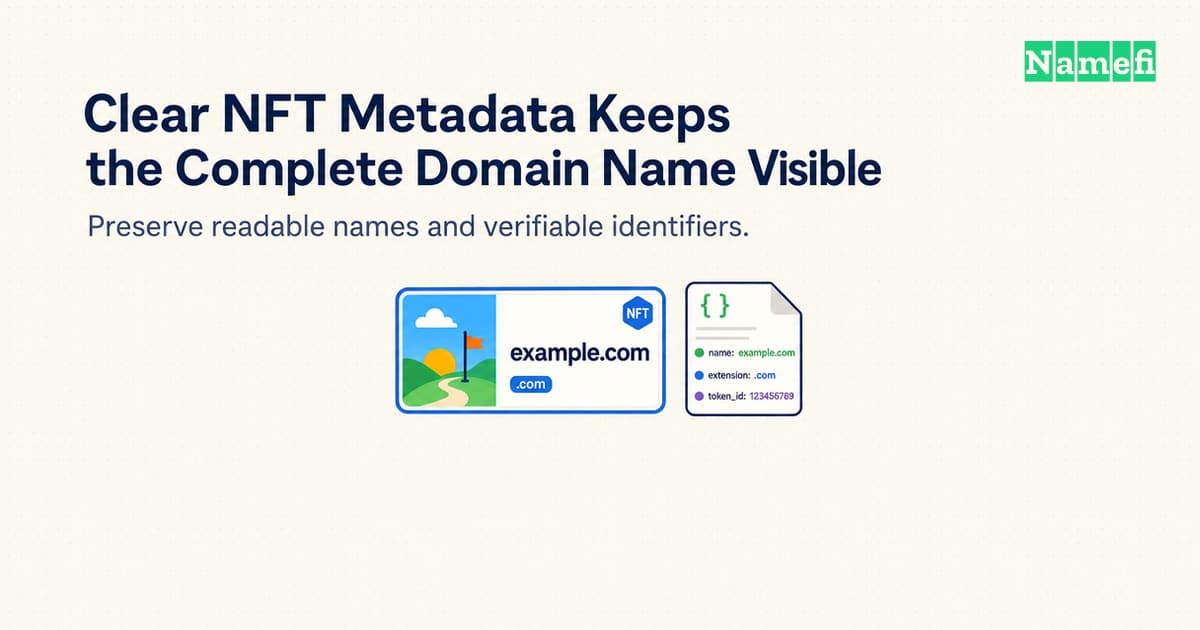 Clear NFT Metadata Keeps the Complete Domain Name Visible