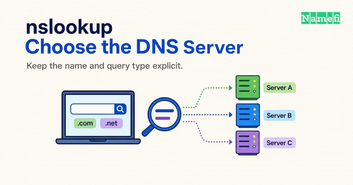 nslookup Targets a Specific DNS Server With Its Second Argument