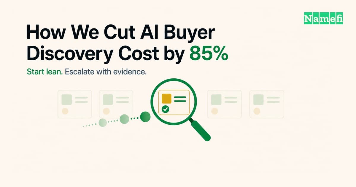 How We Cut AI Buyer Discovery Cost by 85%: Start Lean, Escalate With Evidence