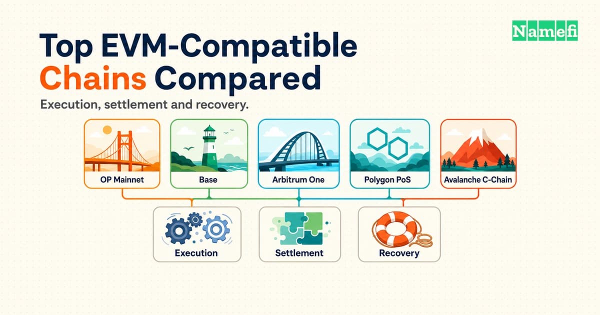 Top EVM-Compatible Chains: OP Mainnet, Base, Arbitrum One, Polygon PoS and Avalanche C-Chain