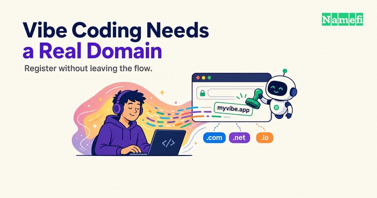 Vibe Coding Needs a Domain: Register Without Leaving Flow