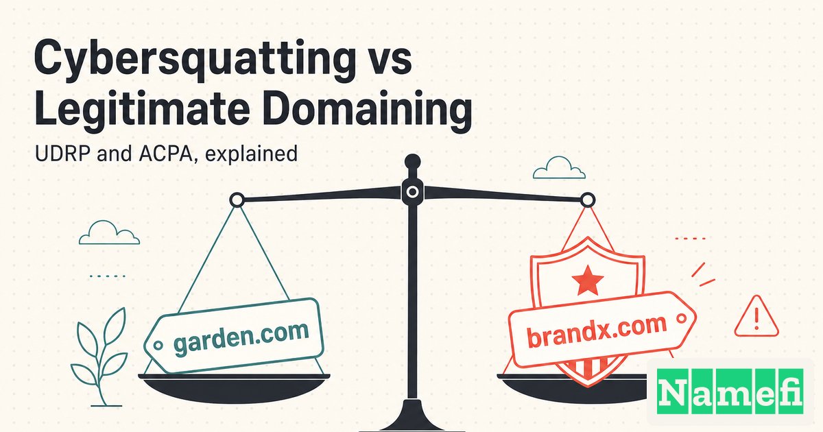 Cybersquatting vs Legitimate Domaining: UDRP and ACPA Explained