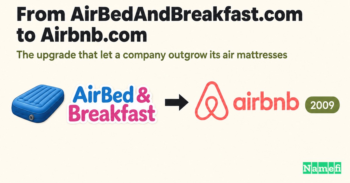From AirBedAndBreakfast.com to Airbnb.com: The Domain Upgrade That Let a Company Outgrow Its Air Mattresses