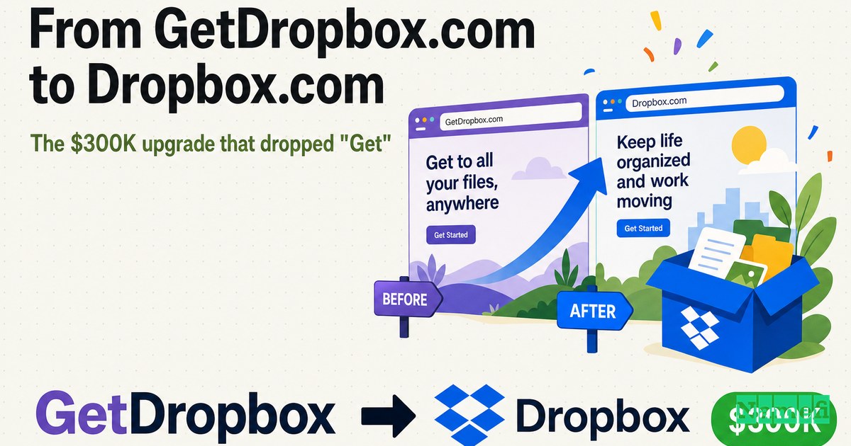 From GetDropbox.com to Dropbox.com: The $300K Upgrade That Dropped "Get" and a Bottle of Champagne