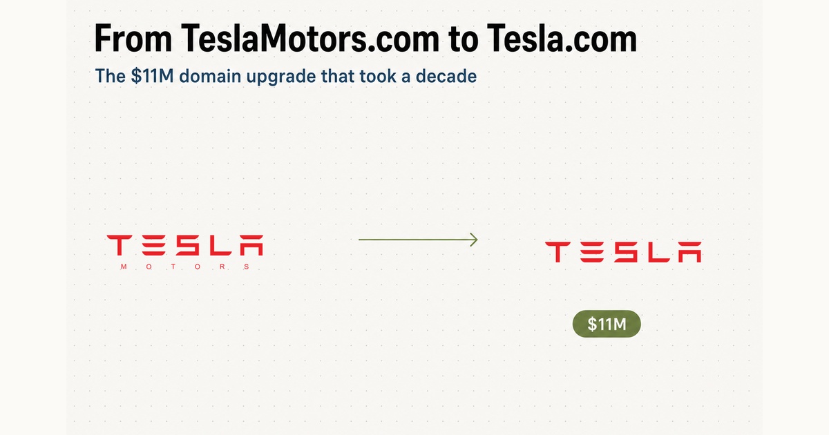 From TeslaMotors.com to Tesla.com: The $11M Domain Upgrade That Took a Decade