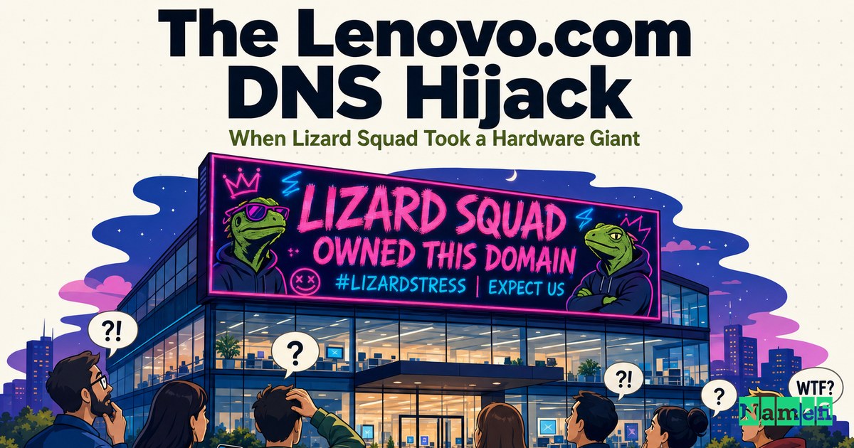 The Lenovo.com DNS Hijack: When Lizard Squad Took a Hardware Giant's Front Door