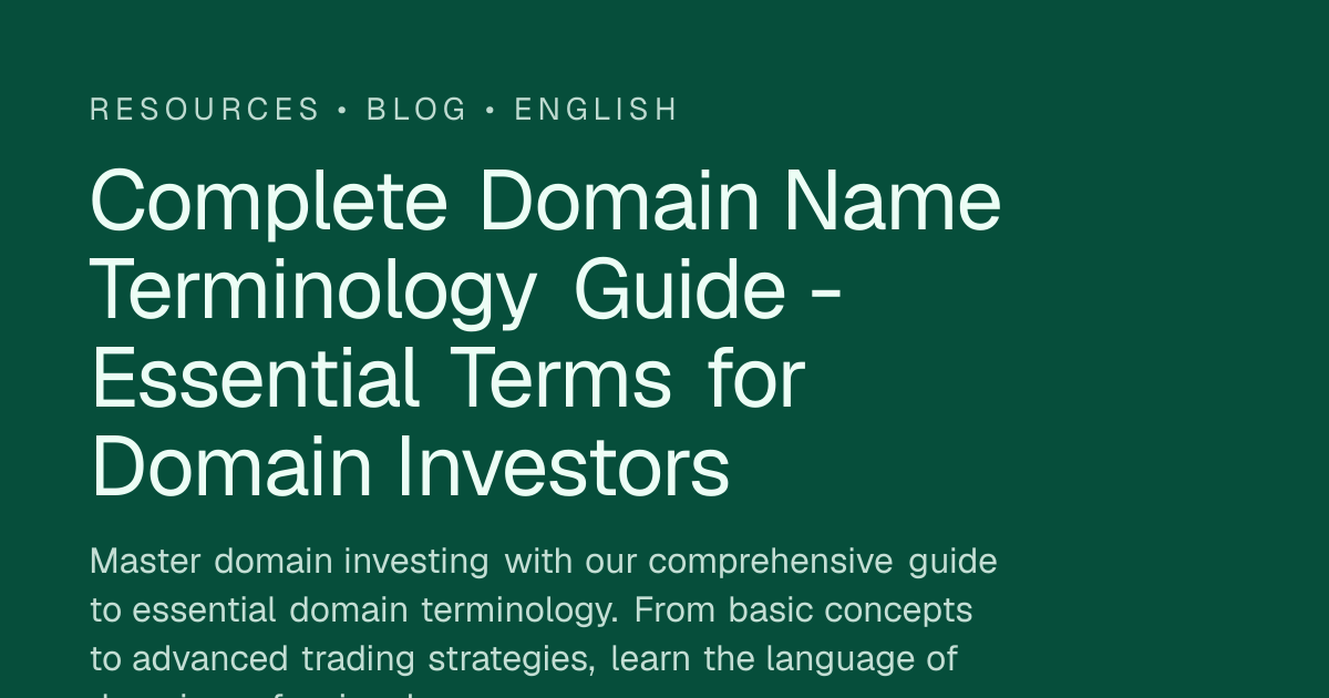 Complete Domain Name Terminology Guide - Essential Terms for Domain ...